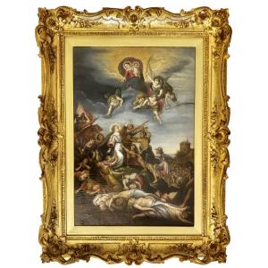 École florentine (XVIIe) siècle - Le martyre de sainte Catherine de Bolsena