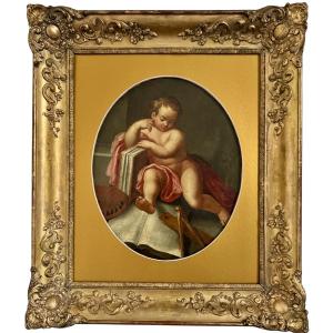 École française du XVIIe siècle - Maître ancien  "Allégorie des Arts"