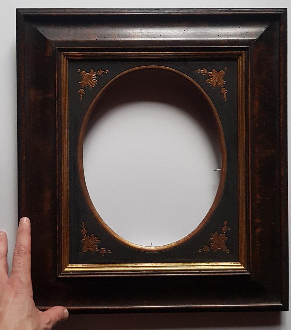 Two High Quality Picture Frames With Oval Slips, Sight Size: 29 X 24 Cm-photo-3