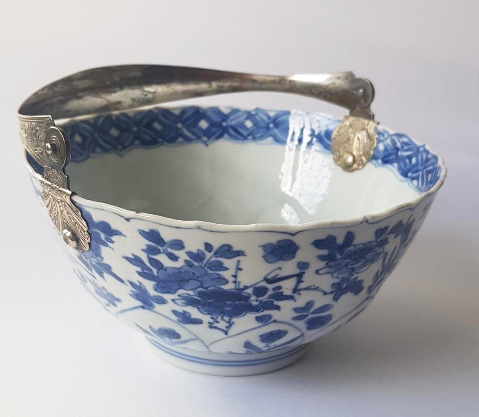 Bol De l'époque Kangxi (1662 - 1722) En Porcelaine Bleu Blanc - Diamètre 15,2 Cm -photo-4