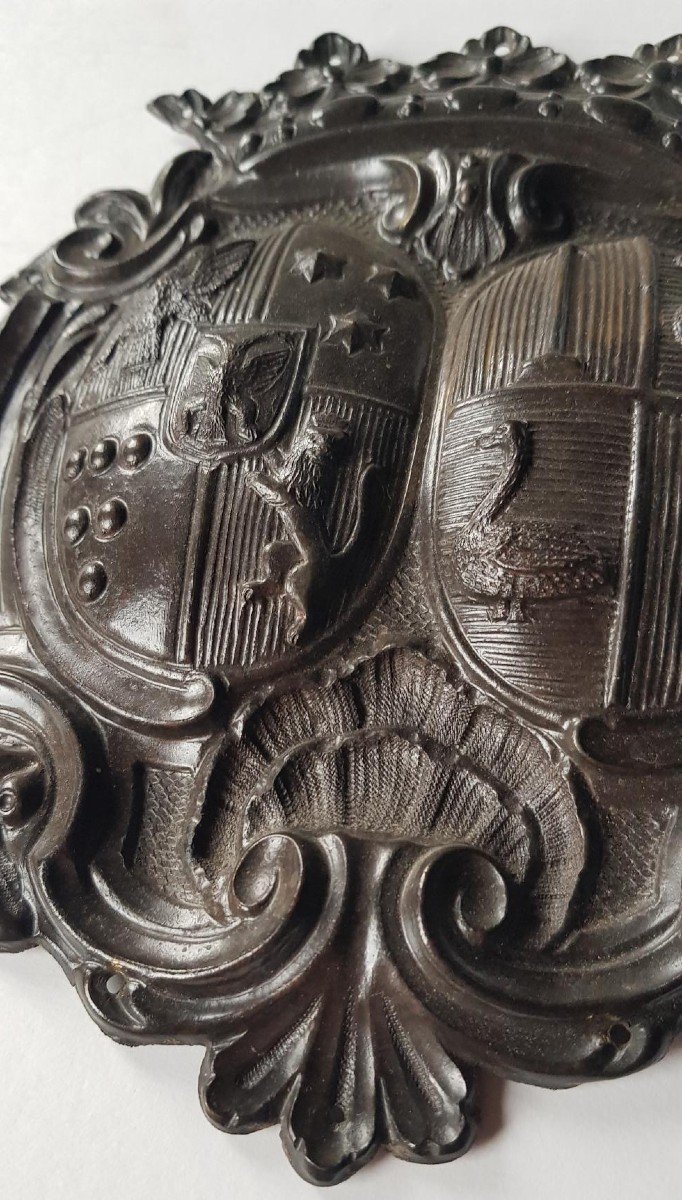 Piece Héraldique En Laiton Ou En Bronze, 18e Ou 19e Siècle ? P-photo-4