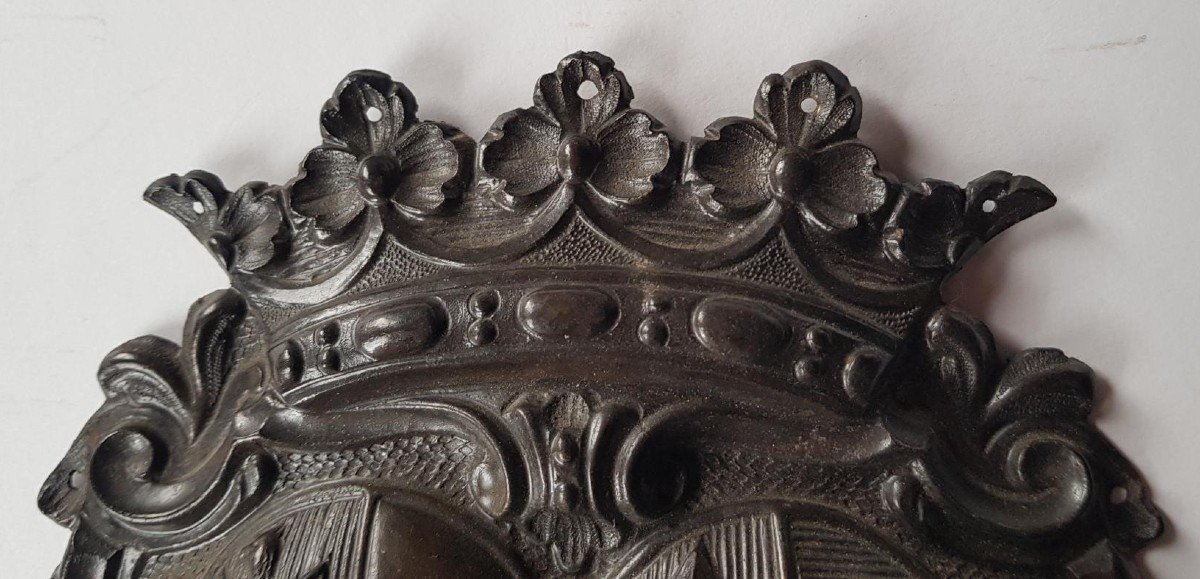 Piece Héraldique En Laiton Ou En Bronze, 18e Ou 19e Siècle ? P-photo-3