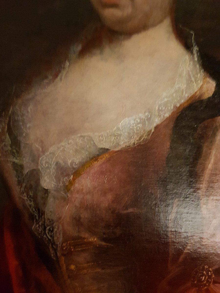 18th C Old Master Painting Attributed To Giovanni Maria Delle Piane (1660-1745) Portrait -photo-3