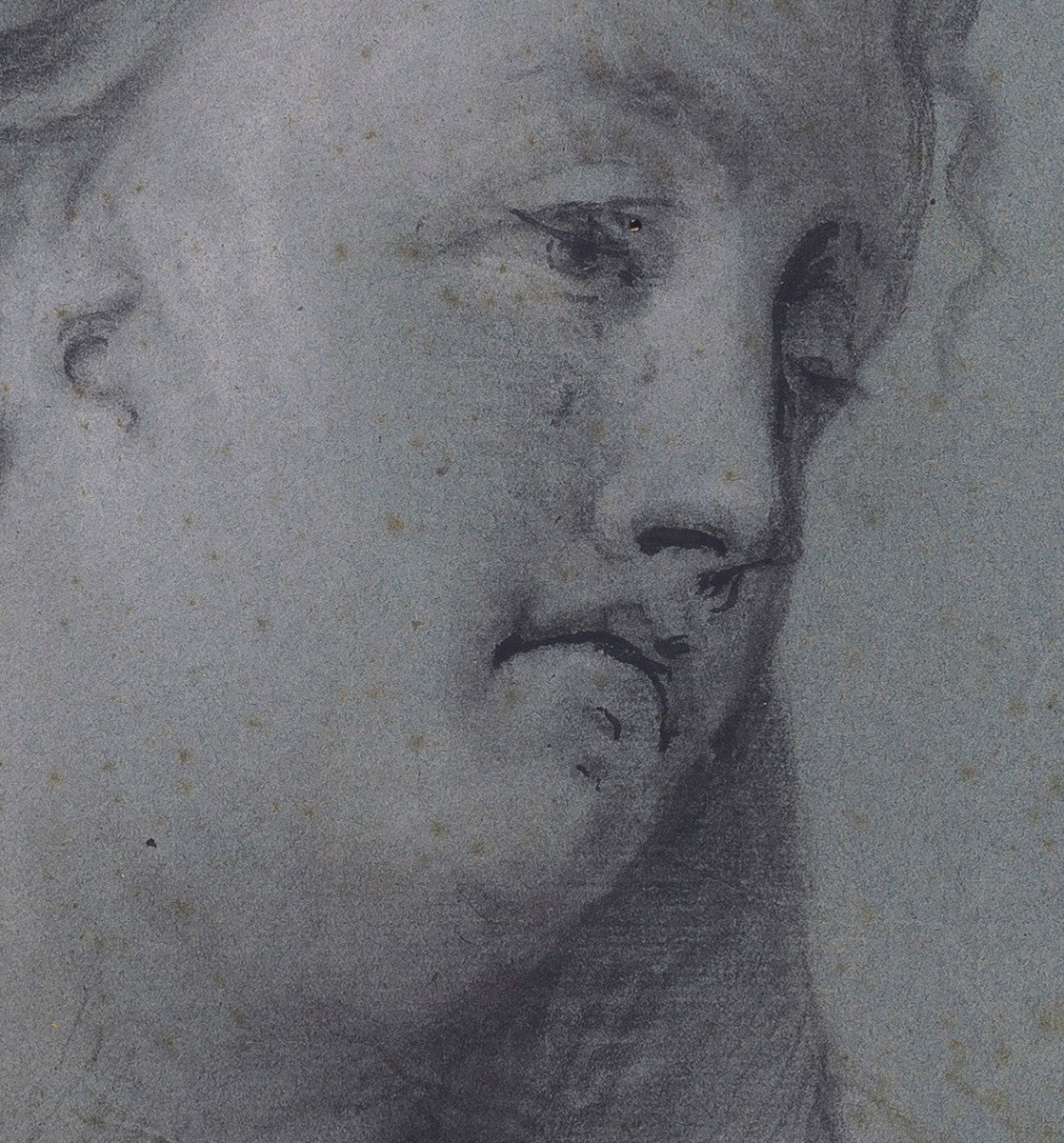 Dessin Ancien Attribué à Jacob De Wit (Amsterdam 1695 - 1754 Amsterdam) La Tête De La Vierge-photo-1