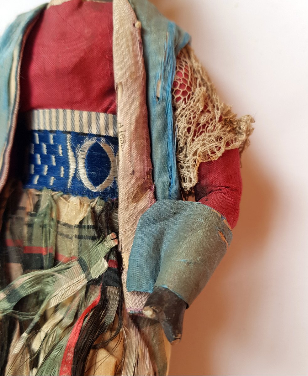  18th Century Neapolitan Creche Figure In Polychrome Carved Wood-photo-4
