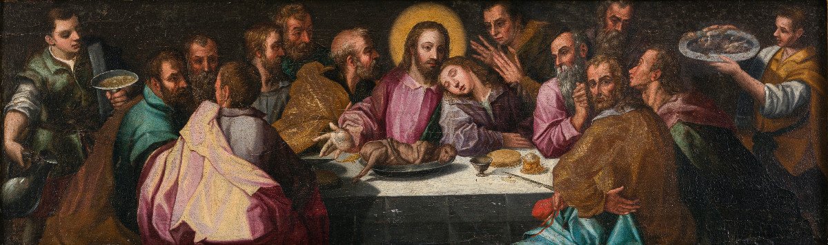 Superbe Peinture d'Un Maître Ancien De l'école Italienne Du 16e Siècle Circa 1580-photo-2