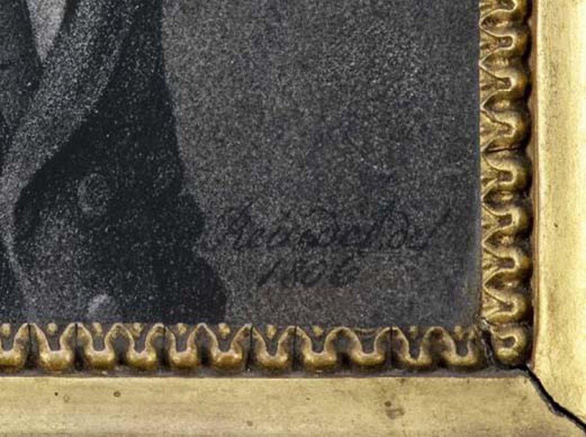 19th Century Drawing By Albert Christoph Reindel (1784-1853) Portrait Of A Young Man Dated 1806-photo-1