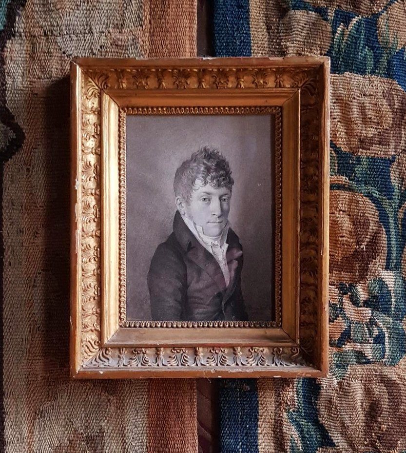 19th Century Drawing By Albert Christoph Reindel (1784-1853) Portrait Of A Young Man Dated 1806-photo-4