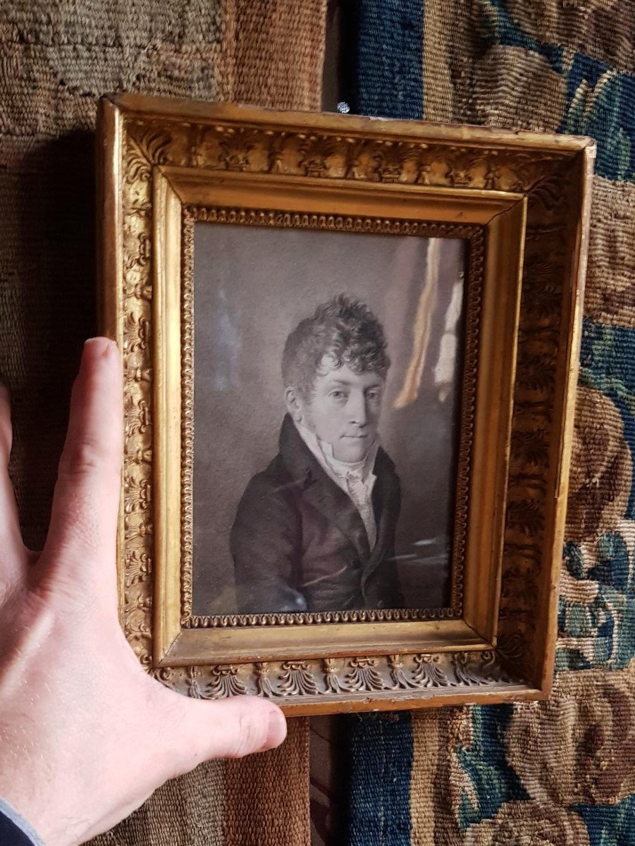 19th Century Drawing By Albert Christoph Reindel (1784-1853) Portrait Of A Young Man Dated 1806-photo-5