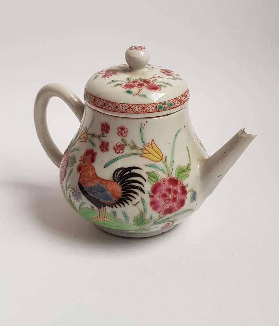 Théière En Porcelaine Chinoise Famille Rose Qianlong Du XVIIIe Siècle  -photo-3