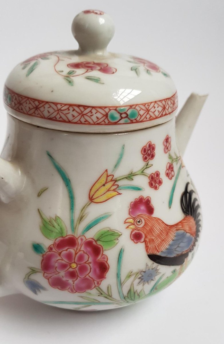 Théière En Porcelaine Chinoise Famille Rose Qianlong Du XVIIIe Siècle  -photo-4