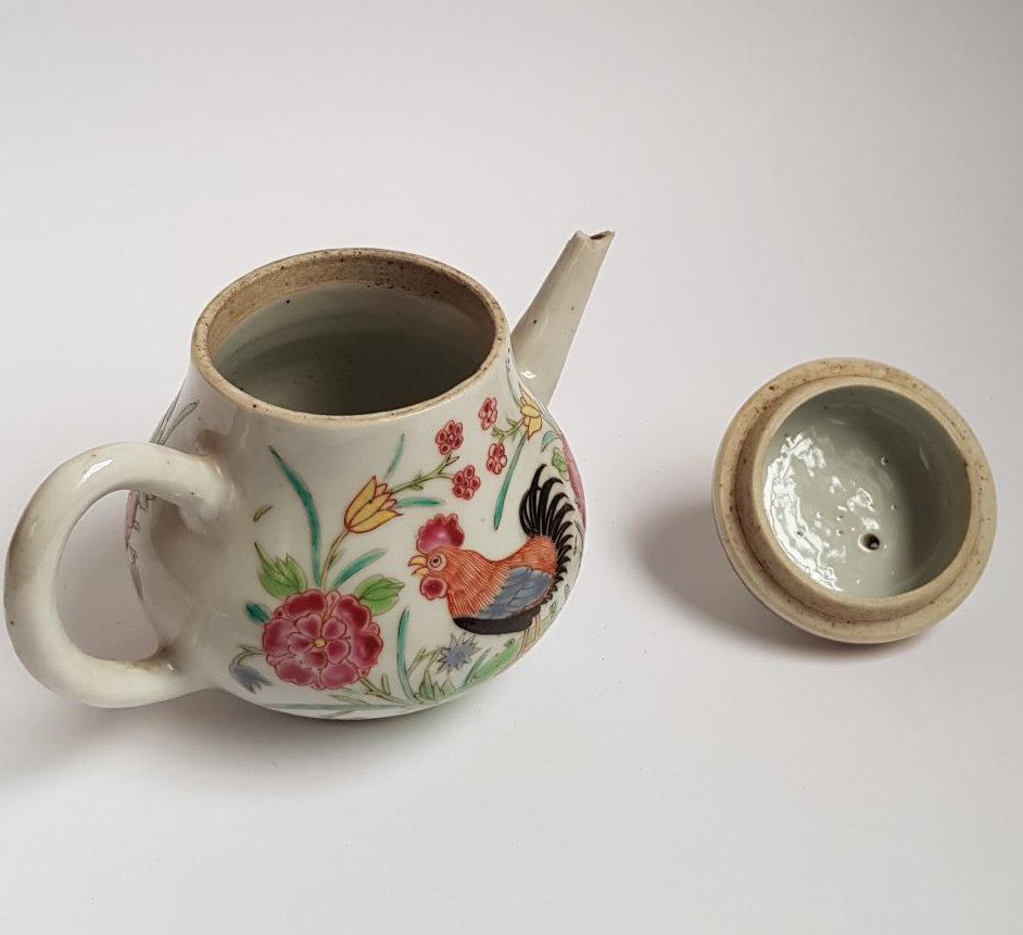 Théière En Porcelaine Chinoise Famille Rose Qianlong Du XVIIIe Siècle  -photo-5