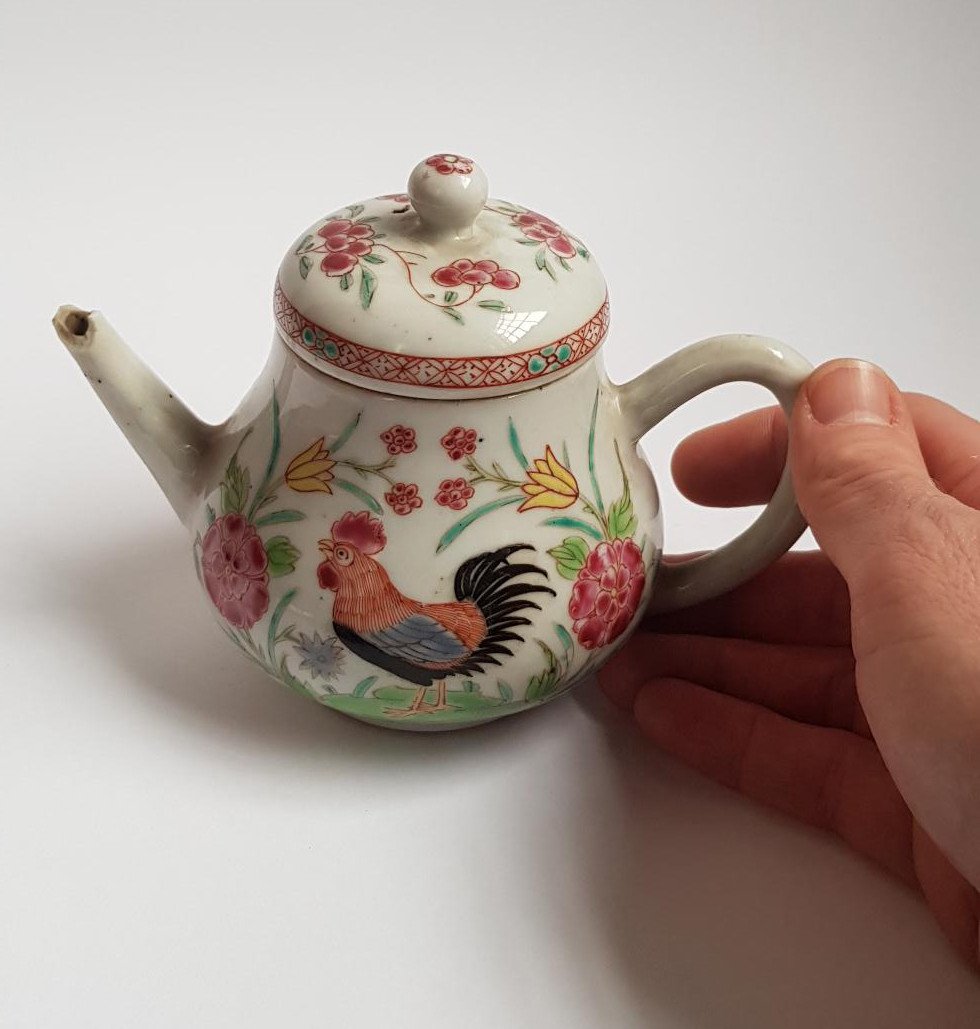 Théière En Porcelaine Chinoise Famille Rose Qianlong Du XVIIIe Siècle  -photo-7