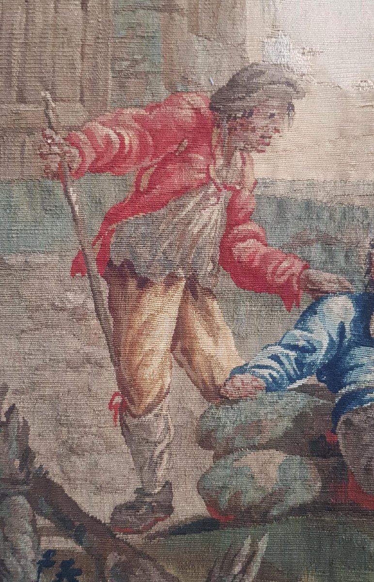 18th Century “picture” Tapestry After David Teniers 86 X 72 Cm-photo-1