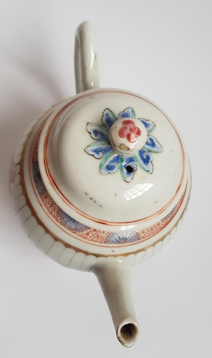 Théière En Porcelaine Chinoise Famille Rose Qianlong Du XVIIIe Siècle -photo-4