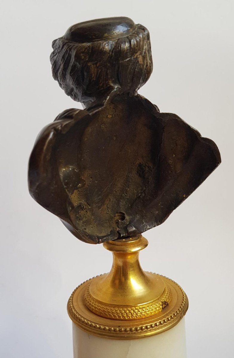 Paire De Bustes En Bronze Et Marbre: Voltaire Et Rousseau, XVIIIe Siècle Français Vers 1770 -photo-3
