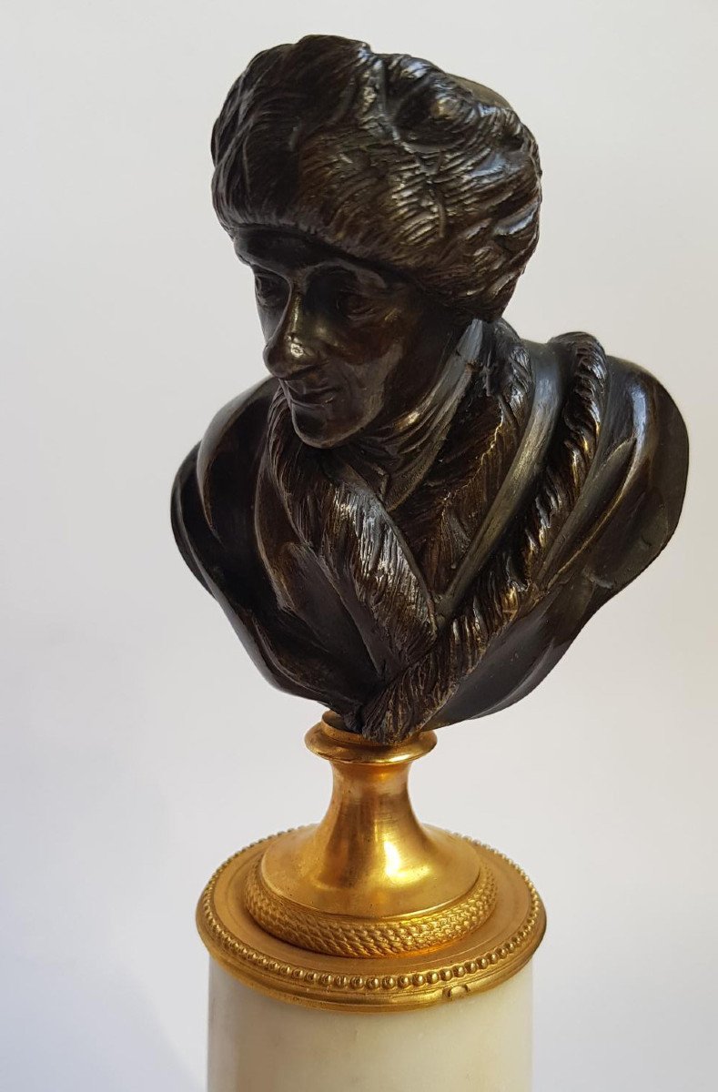 Paire De Bustes En Bronze Et Marbre: Voltaire Et Rousseau, XVIIIe Siècle Français Vers 1770 -photo-6