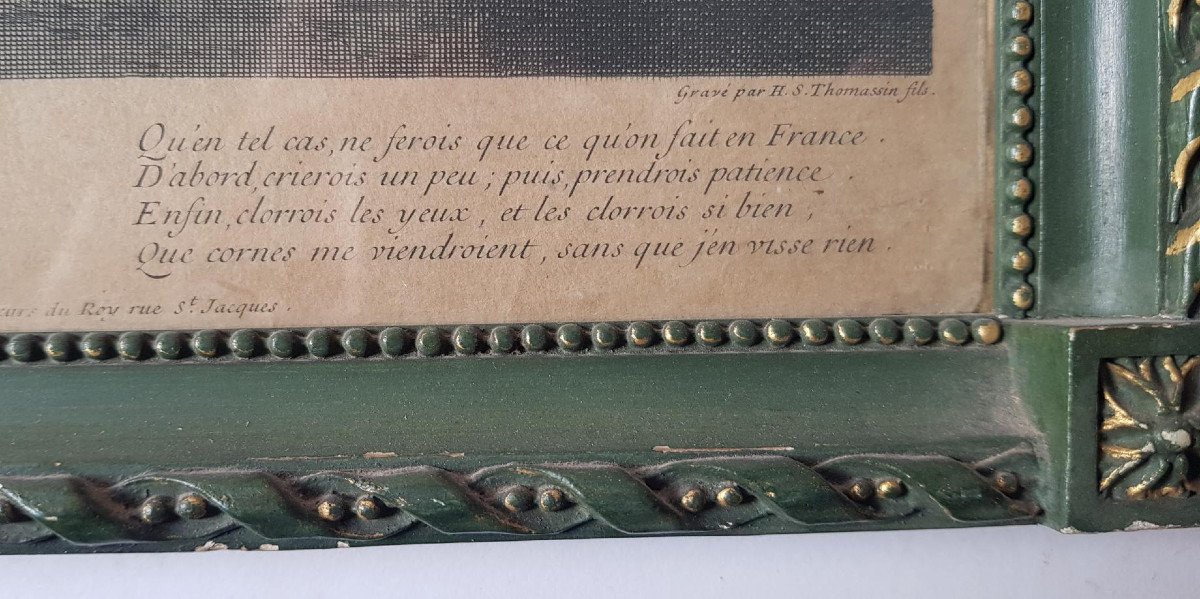 Ensemble De Quatre Gravures Encadrées Du XVIIIe Siècle d'Après Antoine Watteau (1684-1721) -photo-4