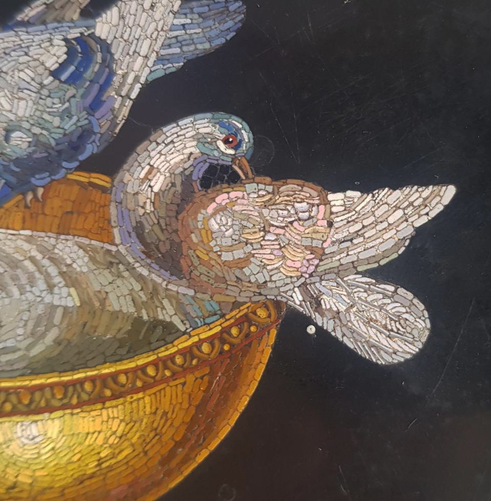 Italian 19th Century Grand Tour Micromosaic Presse Papier Paperweight Doves Of Pliny -photo-1