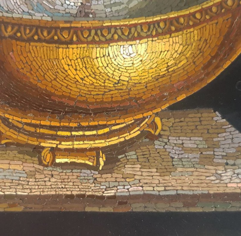 Italian 19th Century Grand Tour Micromosaic Presse Papier Paperweight Doves Of Pliny -photo-2