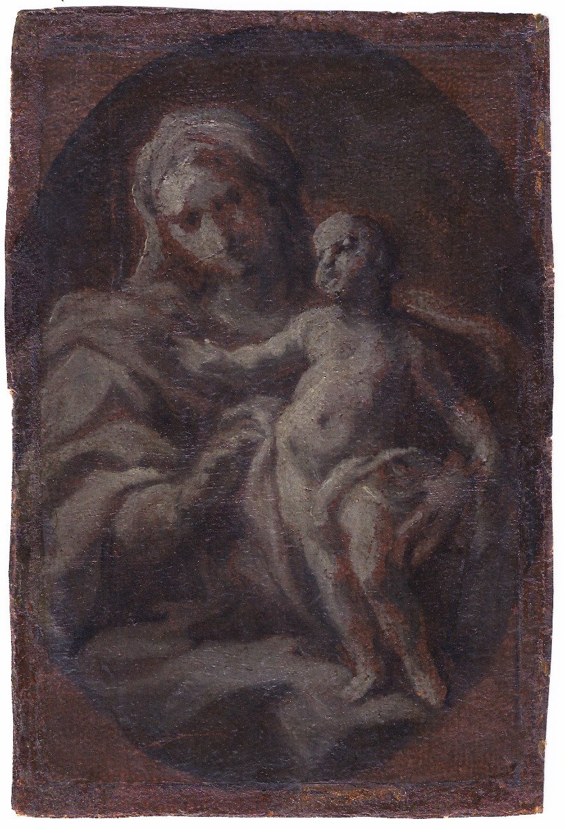 Francesco Narici (genoa, 1719–1785 Naples) The Virgin And Child - Oil Sketch On Card