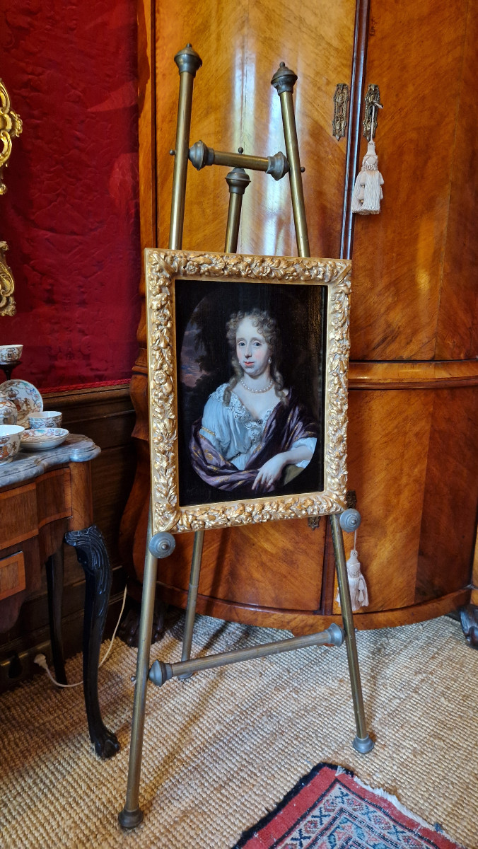 17th C Dutch Old Master Painting By Nicolaes Maes (dordrecht 1634–1693) Portrait Of A Lady  -photo-2