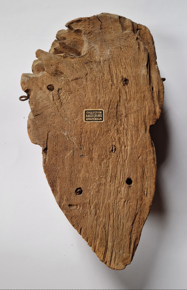 Egyptian Mummy Mask Polychromed Wood Late Dynastic Period Circa 700-300 Bc-photo-3