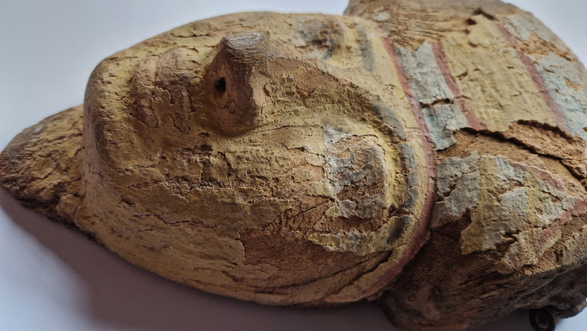 Egyptian Mummy Mask Polychromed Wood Late Dynastic Period Circa 700-300 Bc-photo-7