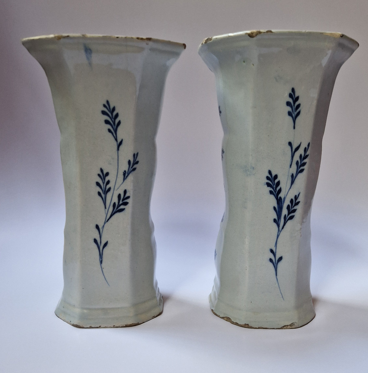 Pair Of Delft Earthenware Beaker Vases, Rococo Period, Circa 1760 Delft-photo-4