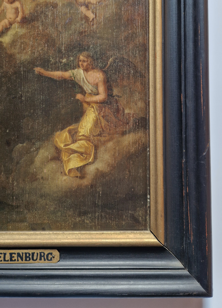 17th C Old Master Circle Of Cornelis Van Poelenburch (utrecht C.1595–1667) The Annunciation-photo-4