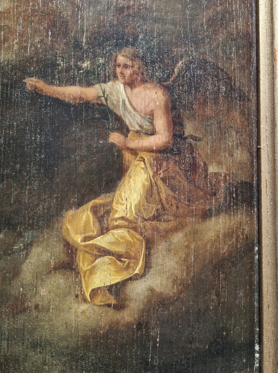 17th C Old Master Circle Of Cornelis Van Poelenburch (utrecht C.1595–1667) The Annunciation-photo-2