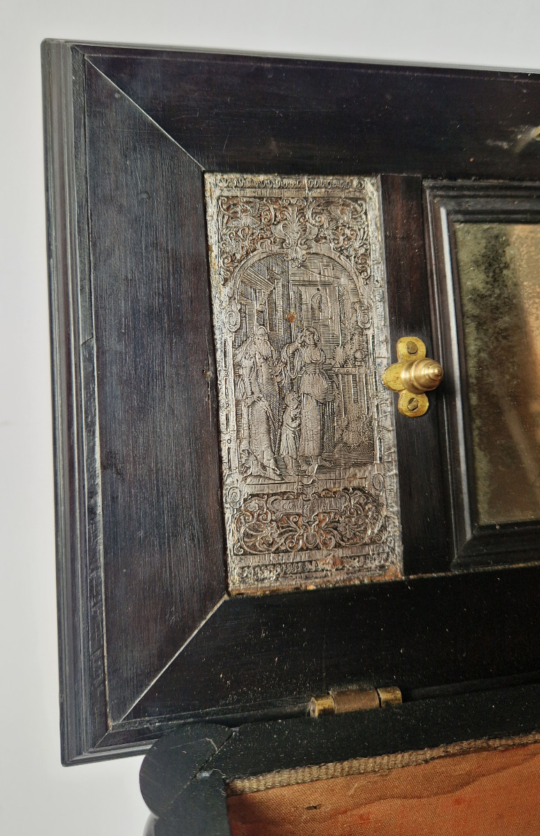 Ebony Table Cabinet With Silver Foil Interior, Antwerp, 17th Century, Circa 1650-photo-5