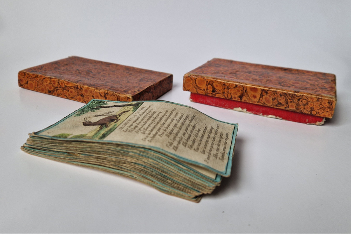 Fables choisies de La Fontaine, Paris, vers 1820  Très rare jeu complet de 25 cartes-photo-5