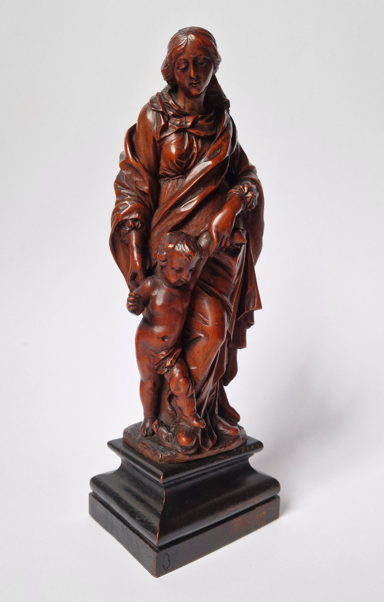 Flemish 17th-c Sculpture By Nicolaes Van Der Veken (malines 1637–1704) Virgin And Child -photo-3