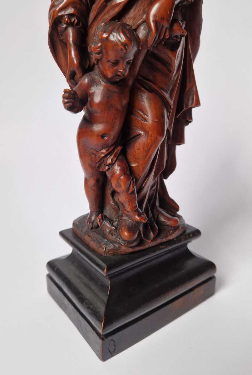 Flemish 17th-c Sculpture By Nicolaes Van Der Veken (malines 1637–1704) Virgin And Child -photo-1