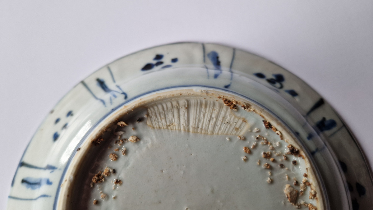 Rare petite assiette « Kraak » de l’époque Wanli (1573-1620) en porcelaine bleue et blanche-photo-8