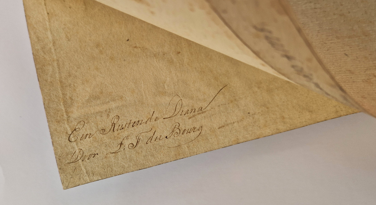 18th C Old Master Drawing By Louis Fabritius Dubourg (amsterdam 1693–1775), Diana At Rest -photo-4