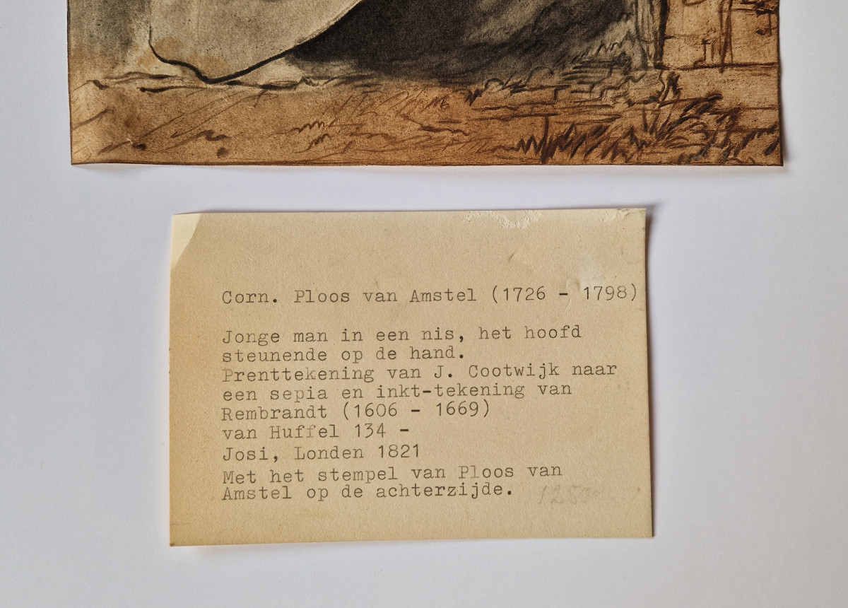 18th Century "print Drawing" By Jurriaan Cootwyck (amsterdam 1714–1798) Boy In A Window -photo-1