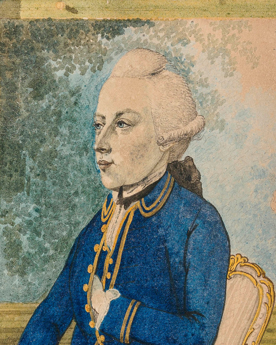Dessin ancien XVIIIe par Isaac Lodewijk La Fargue van Nieuwland (1726–1805)Portrait d'un couple-photo-4