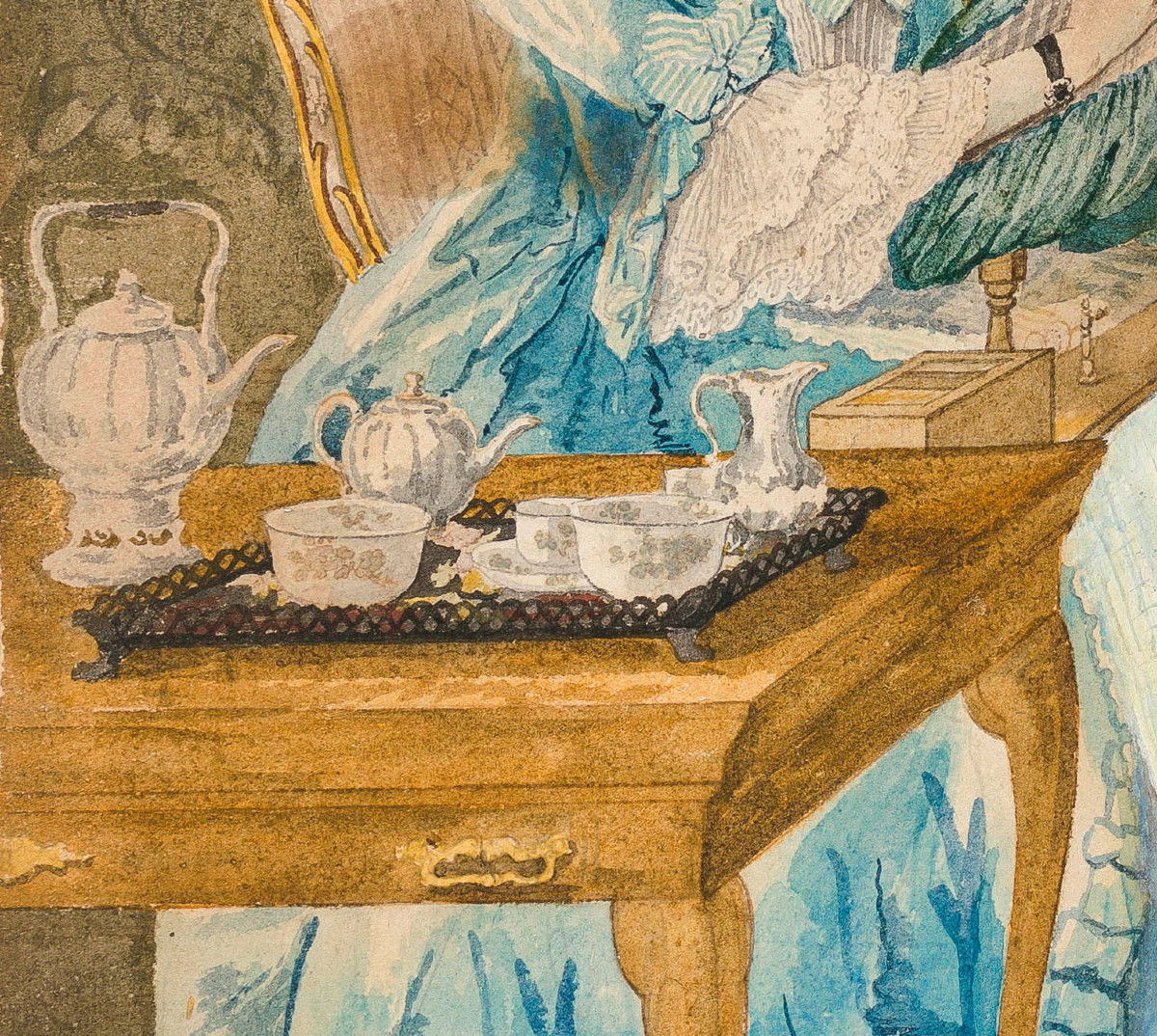 Dessin ancien XVIIIe par Isaac Lodewijk La Fargue van Nieuwland (1726–1805)Portrait d'un couple-photo-1