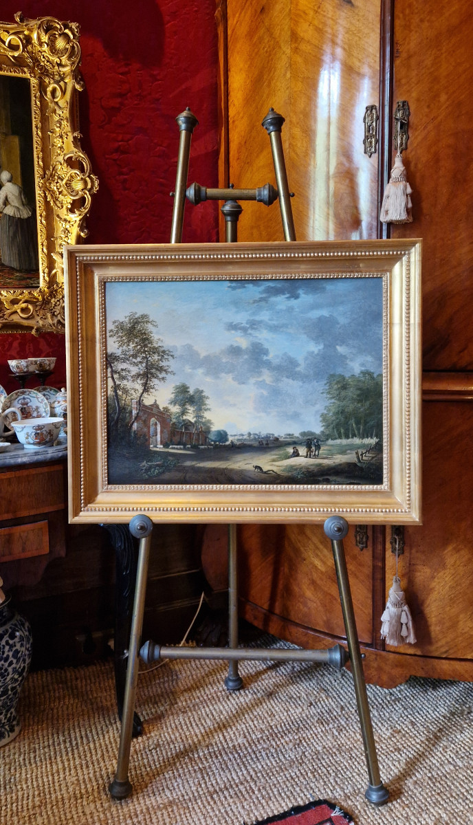 Tableau ancien XVIIIe par Andries Vermeulen (Dordrecht 1763–1814) Paysage daté 1790-photo-3