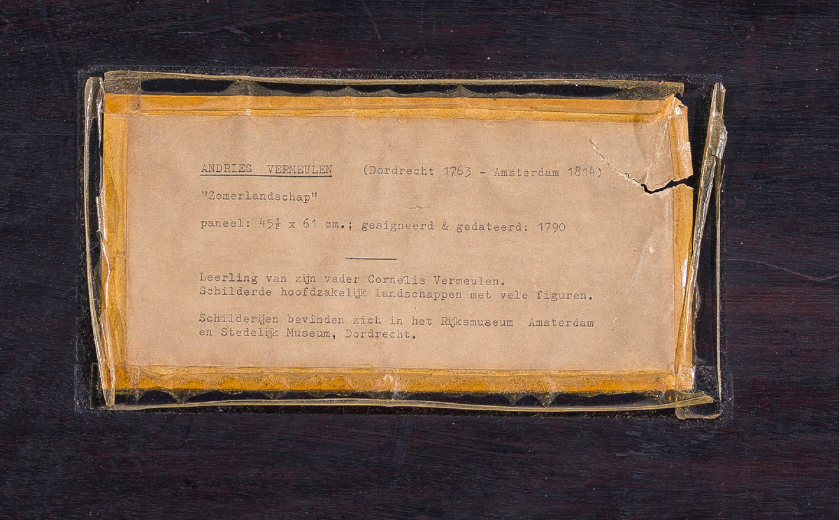 Tableau ancien XVIIIe par Andries Vermeulen (Dordrecht 1763–1814) Paysage daté 1790-photo-6