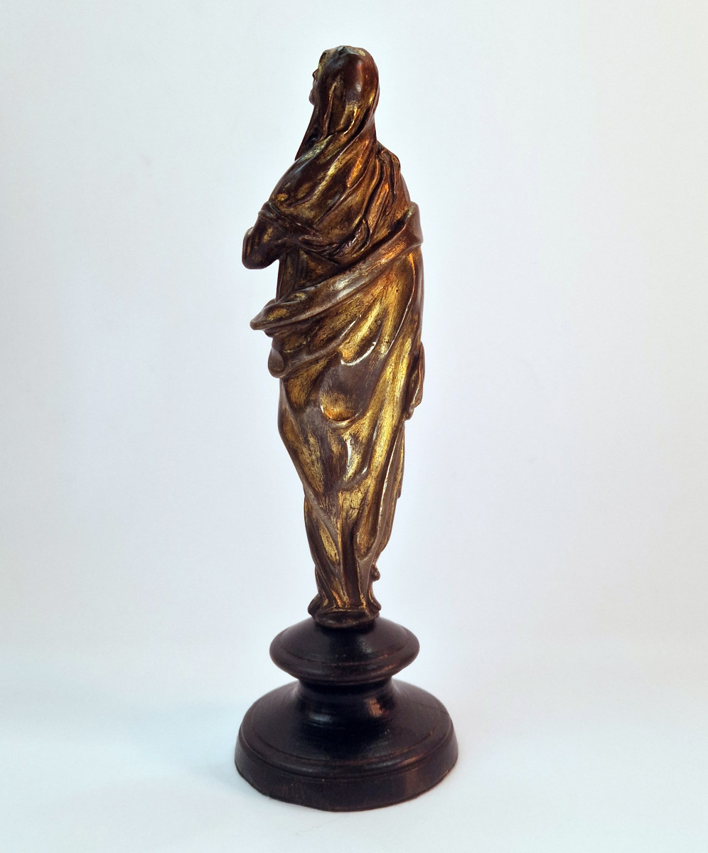 Partially Fire-gilt Bronze Statuette Of The Virgin Italy Late Mannerist Circa 1600-photo-4