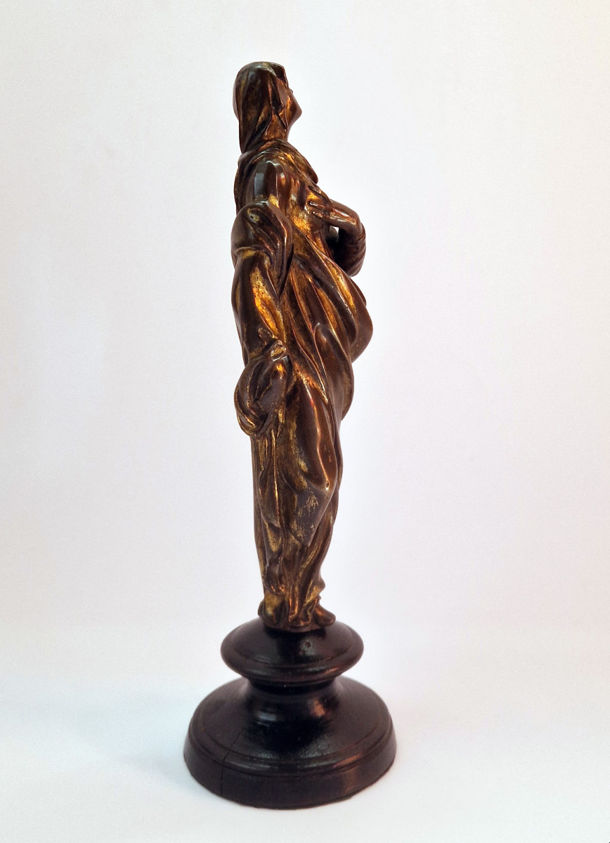 Partially Fire-gilt Bronze Statuette Of The Virgin Italy Late Mannerist Circa 1600-photo-1