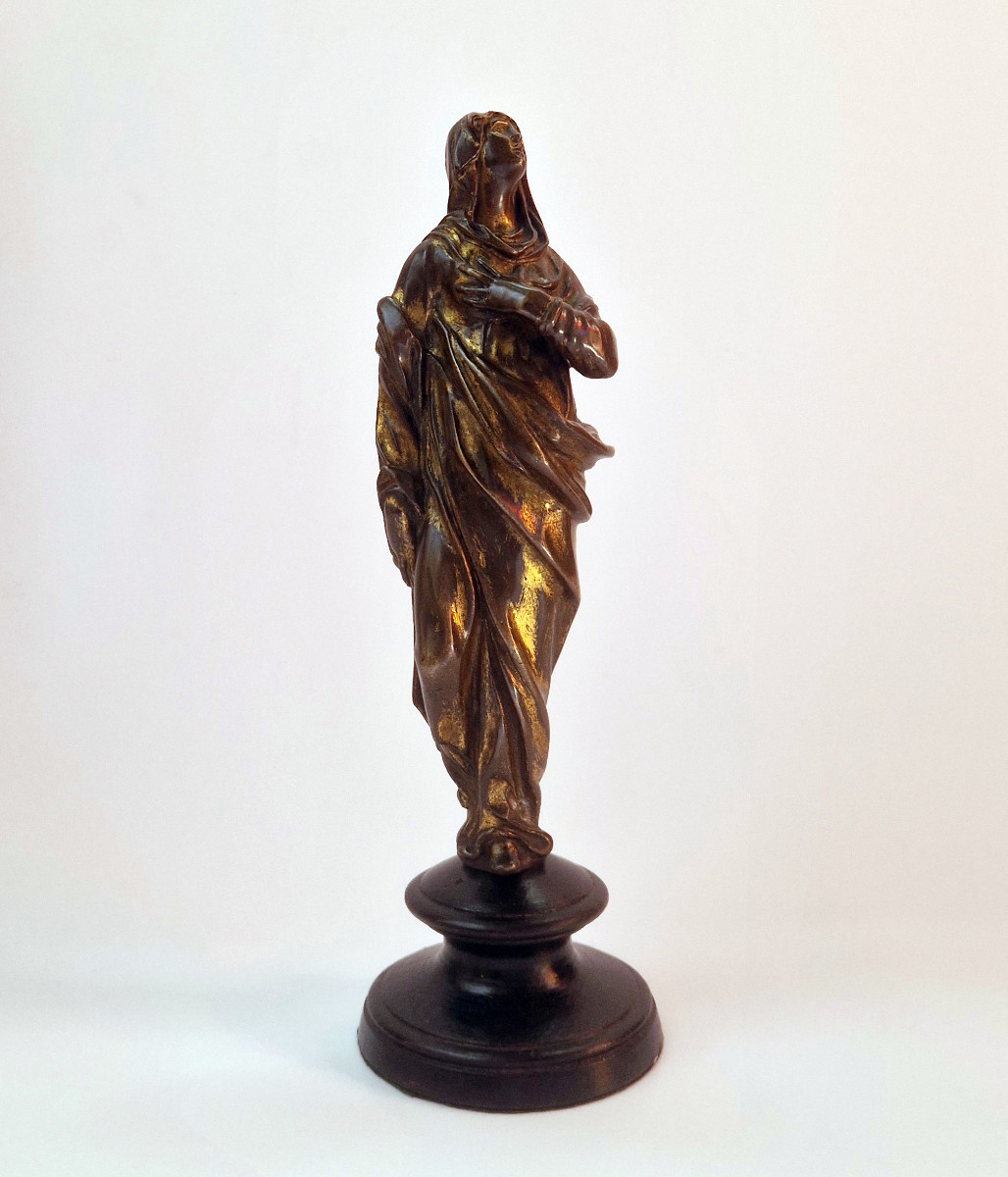 Partially Fire-gilt Bronze Statuette Of The Virgin Italy Late Mannerist Circa 1600