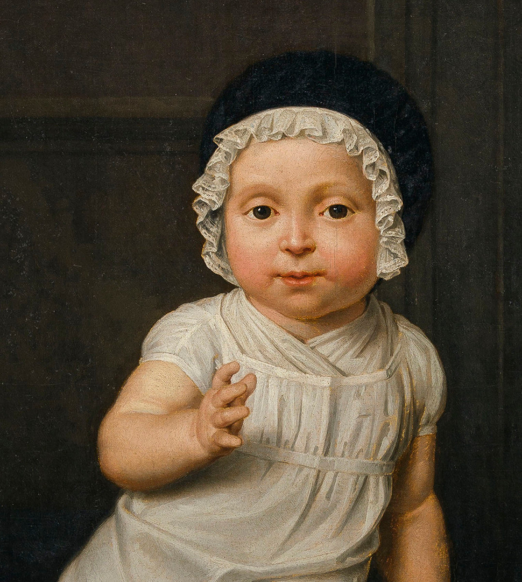 Old Master Painting Ca 1820 Attributed To Louis Hersent (1777-1860) Portrait Of A Child-photo-3