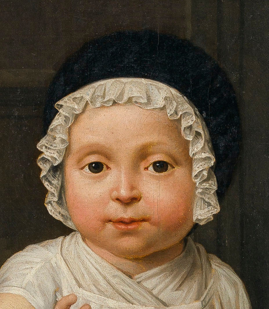 Old Master Painting Ca 1820 Attributed To Louis Hersent (1777-1860) Portrait Of A Child-photo-4