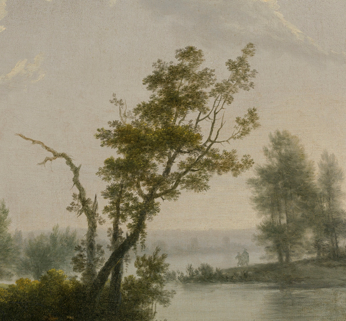 18th Century Old Master Painting Attr To Louis-gabriel Moreau (paris 1740-1806) River Landscape-photo-4