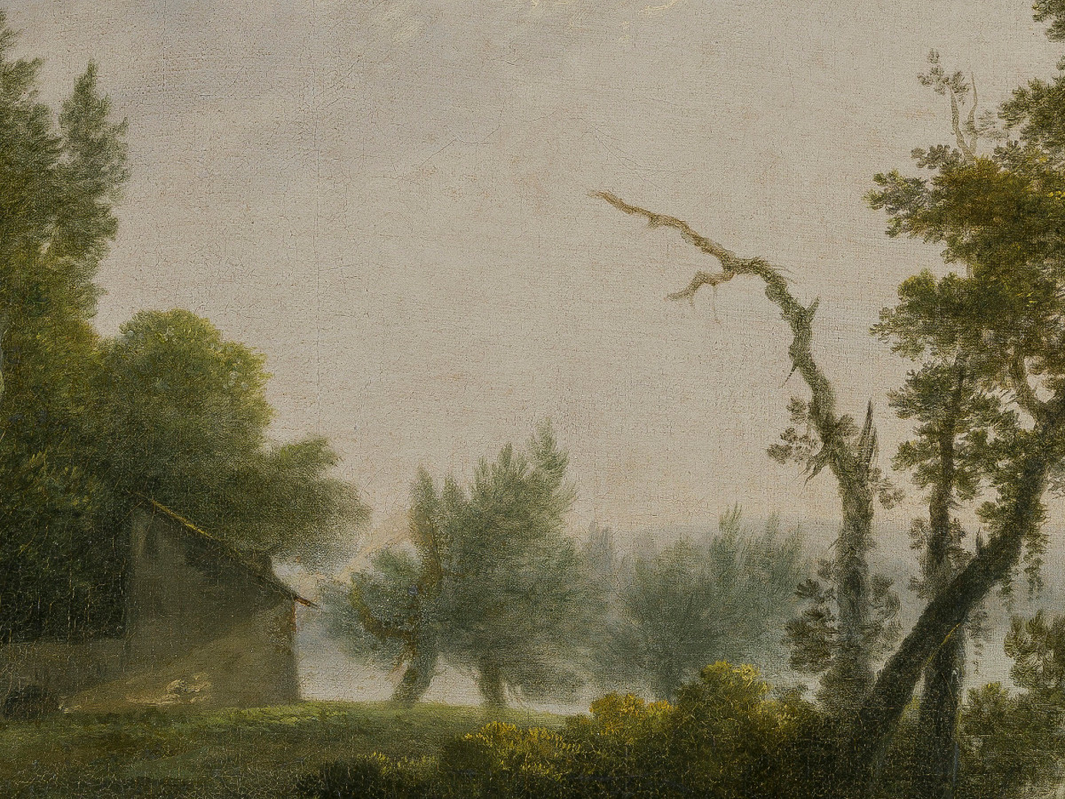 18th Century Old Master Painting Attr To Louis-gabriel Moreau (paris 1740-1806) River Landscape-photo-3