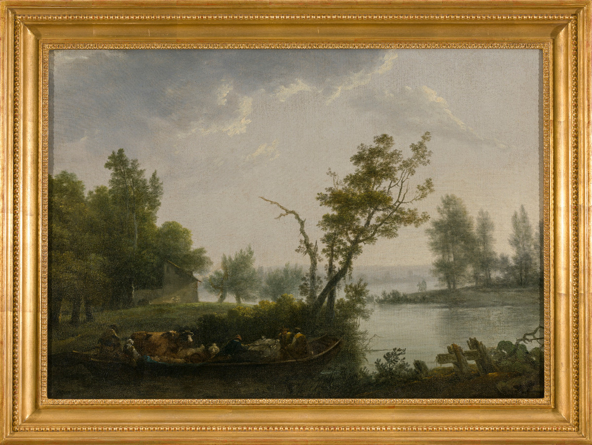 18th Century Old Master Painting Attr To Louis-gabriel Moreau (paris 1740-1806) River Landscape